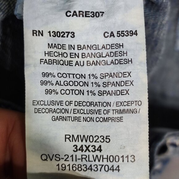 Rock & Republic jeans straight men's size 34X34 acid washed blue - Picture 8 of 15